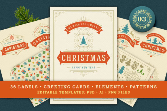 Christmas Retro Design Bundle: Vintage Holiday Graphics for Creators