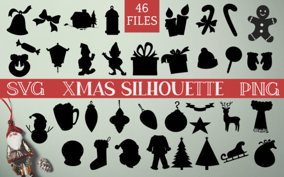 Christmas Silhouette Clip Art for Creative Projects