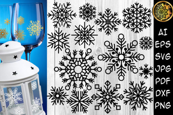 Christmas Snowflakes Clipart Set