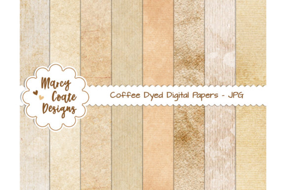 Coffee Dyed Printable Digital Papers for Creative Projects