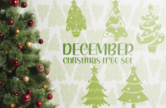 December Christmas Trees Design Assets