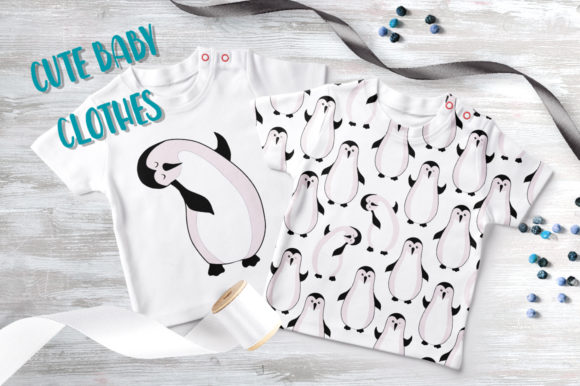 Funny Penguins Scandinavian Pattern: A Versatile Design Set for Children’s Products