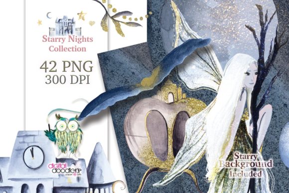 Glitter Starry Nights Graphics: A Versatile Digital Asset for Creators