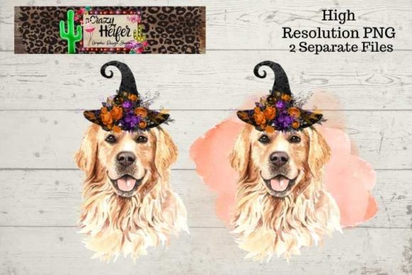 Golden Retriever Halloween Witch PNG – Creative Possibilities