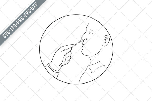 Hand of Nurse Performing Nasal Swab Test: A Versatile Design Asset for Creative and Professional Workflows