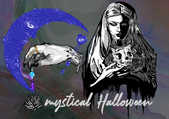 New Halloween Mystical Drawings Symbols