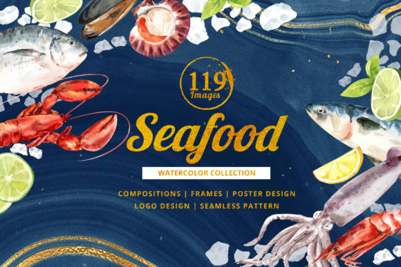 Seafood Watercolor Illustration Set: A Complete Creative Resource