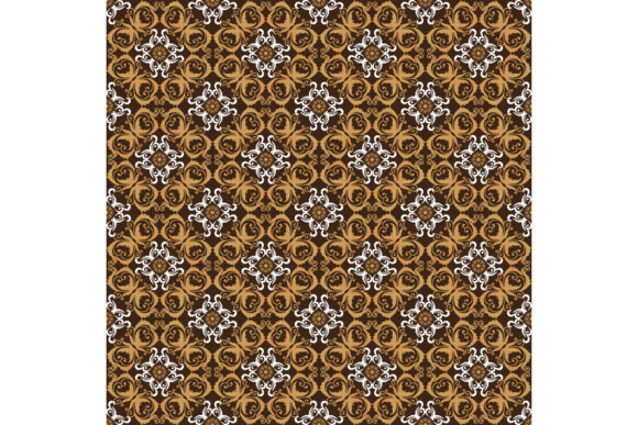 Solo Batik Design: Flower Patterns with Gold Brown Elegance