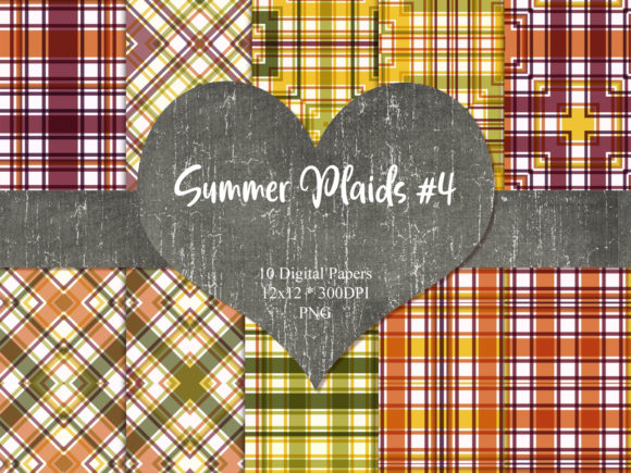 Summer Plaid 4: Versatile 12x12 Digital Papers for Creative Projects
