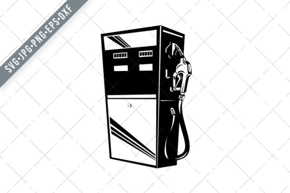 Vintage Gasoline Gas Fuel Pump SVG for Creative Projects