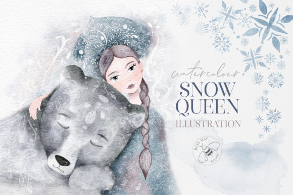 Watercolor Winter Christmas Snow Queen: A Delicate Blend of Art and Versatility for Modern Creatives