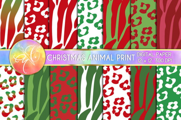 Zebra and Leopard Christmas Digital Paper: Bold Patterns for Festive Creativity